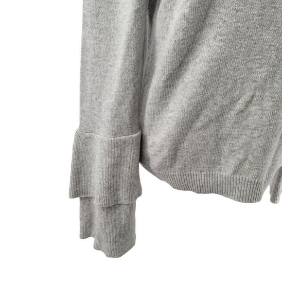 J Crew Mercantile Bell Sleeve Sweater Style J7850 Womens Gray Size Medium Twee - Picture 2 of 8